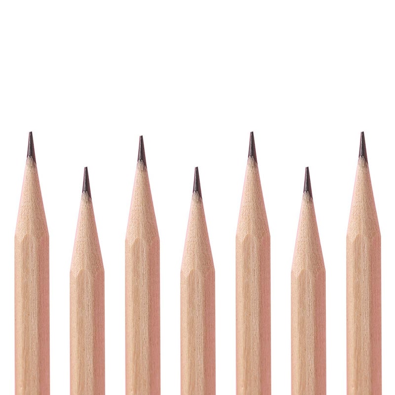 Buspoll 10 Stick HB Pencils Unpainted Natural Wood Grain Triangular for Kids Stationery - Image 4